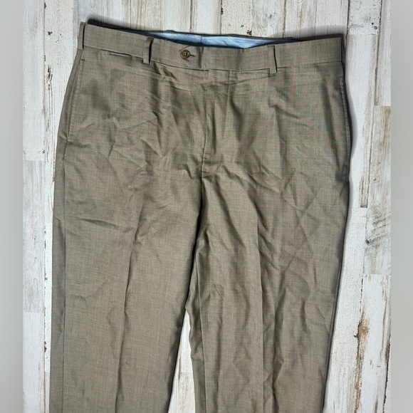 Brooks Brothers Country Club Saxxon Wool Brown  Dress Pants Pleated W39 - Picture 3 of 10